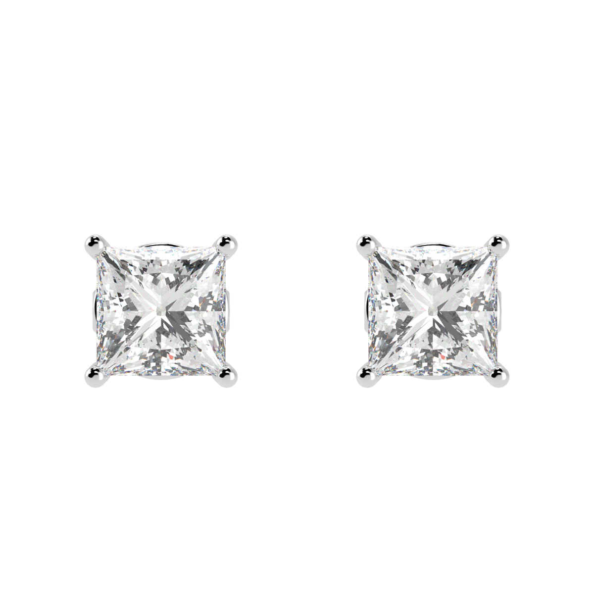 Princess Solitaire Earrings