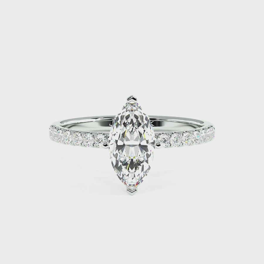 Modern Marquise Diamond Shoulder Ring