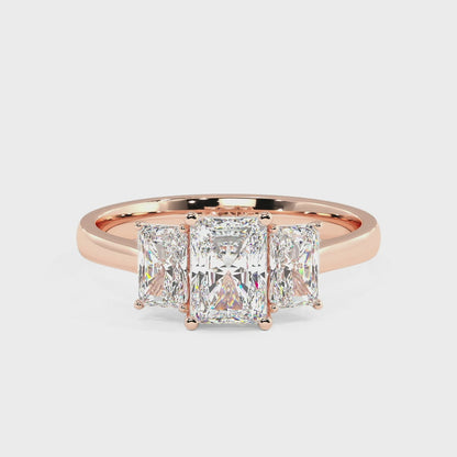 Radiant Cut Trilogy Ring