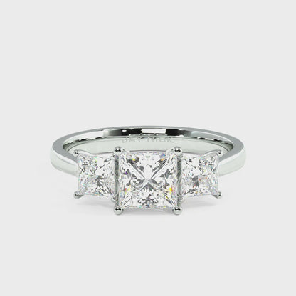 Princess Cut Trilogy Ring