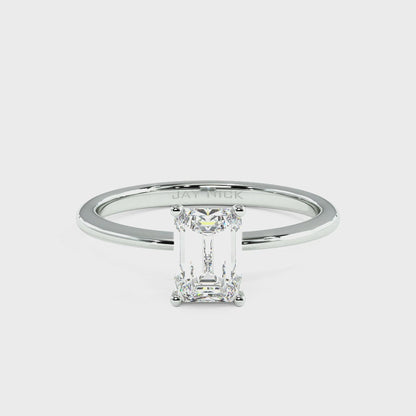 Modern Emerald Cut Solitaire Ring Video