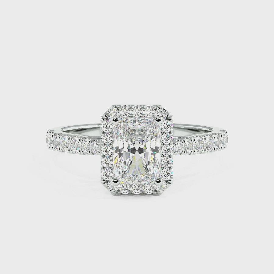 Classic Radiant Cut Halo Ring