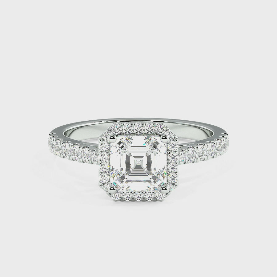 Classic Asscher Cut Halo Ring