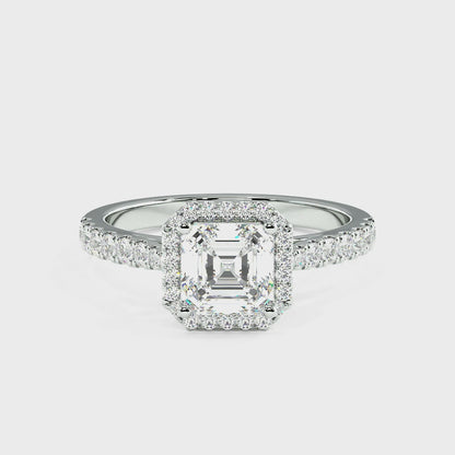 Classic Asscher Cut Halo Ring