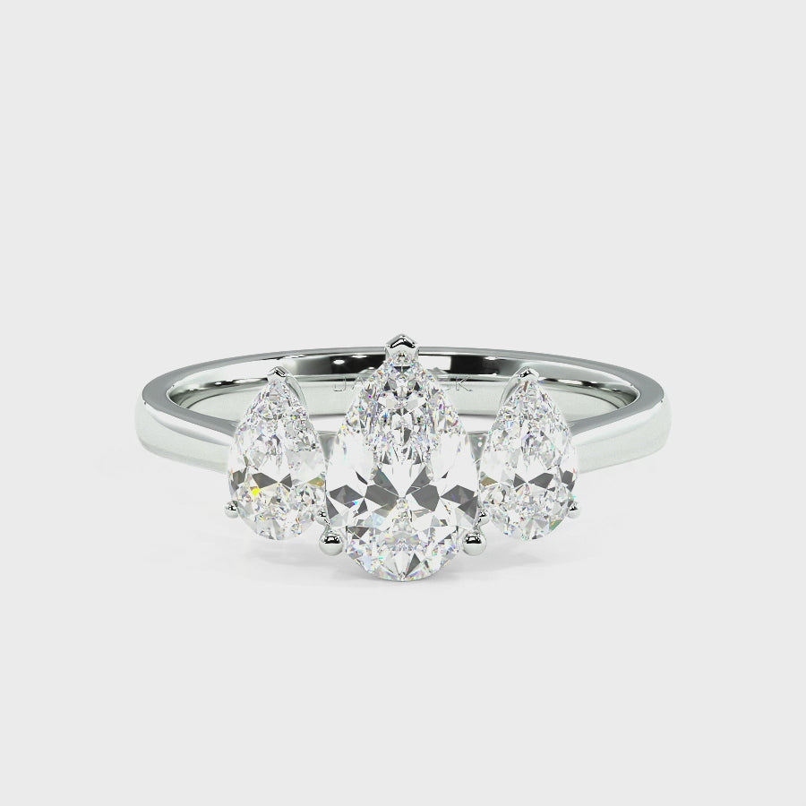 Pear Cut Trilogy Ring