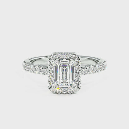 Classic Emerald Cut Halo Ring