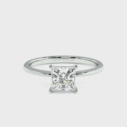 Modern Princess Cut Solitaire Ring Video