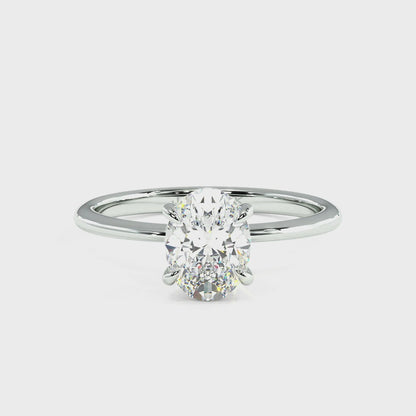 Oval Cut Hidden Halo Ring