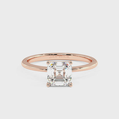 Modern Asscher Cut Solitaire Ring Video