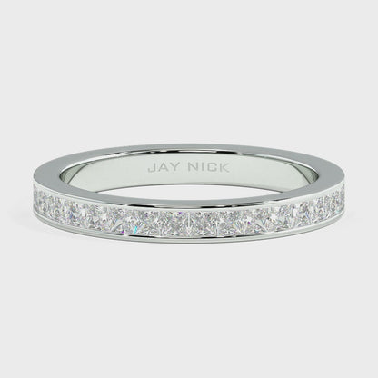 Wide Princess Cut Half Eternity Ring