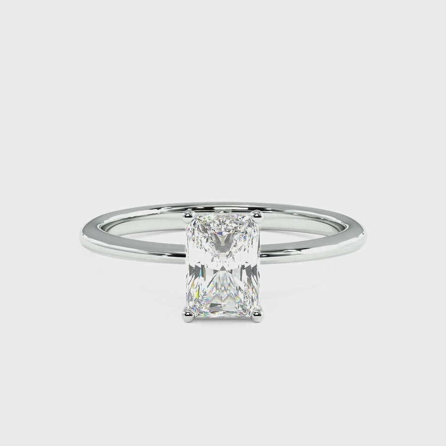 Modern Radiant Cut Solitaire Ring Video