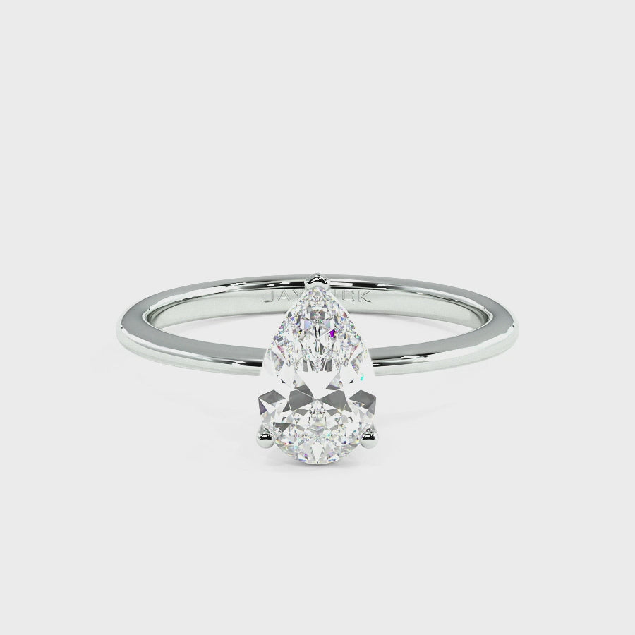 Modern Pear Cut Solitaire Ring Video