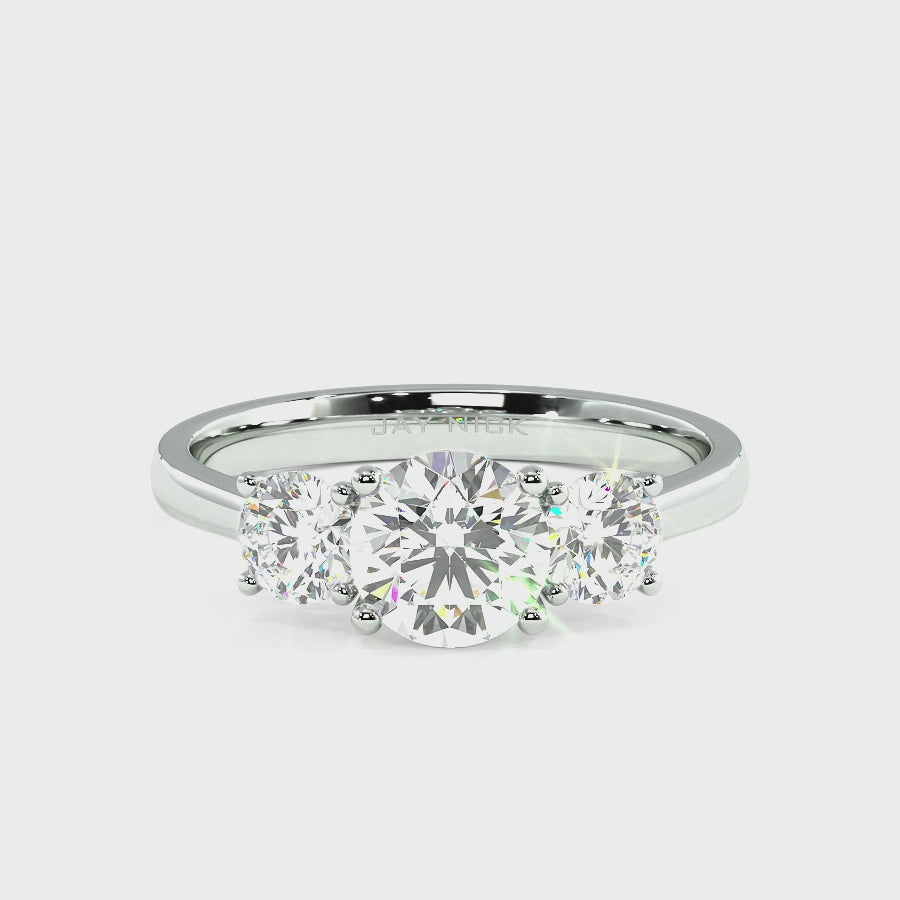 Round Cut Trilogy Ring