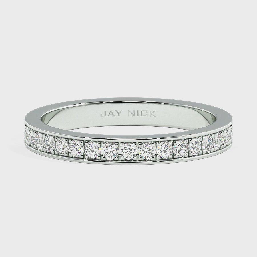 Pave Set Half Eternity Ring