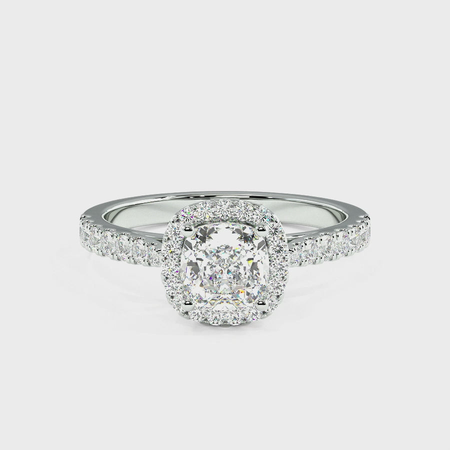 Classic Cushion Cut Halo Ring