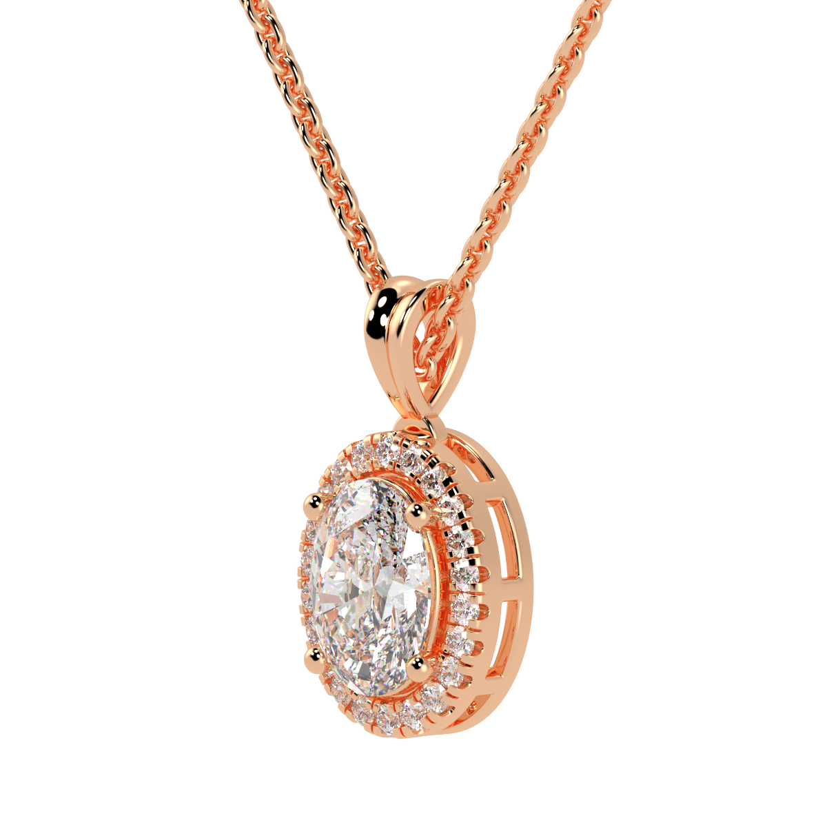 Oval Halo Pendant